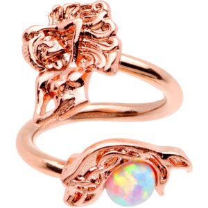 body candy 14g 316l rose gold pvd steel navel ring piercing mermaid spiral twister belly button ring