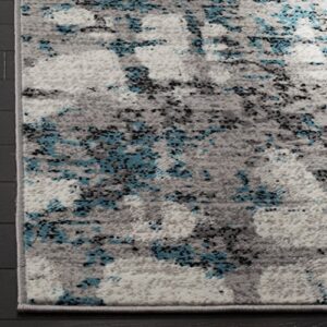 SAFAVIEH Skyler Collection Area Rug - 8' x 10', Grey & Blue, Modern Abstract Design, Non-Shedding & Easy Care, Ideal for High Traffic Areas in Living Room, Bedroom (SKY193B)