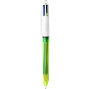 BIC 4-Color Fluo Ballpoint Pen, Medium/Bold Point (1.0/1.6 mm), Assorted Inks, 3-Count