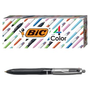 bic 4-color pro retractable ball pen, assorted, 3 pack