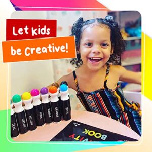 Chalkola 10 Washable Dot Markers for Toddlers - Paint Dotters, Bingo Markers Daubers | Dot Art Markers for Kids & Preschool, Dabbers Dot Paint Marker | Dot Markers for Kids with Free Activity Book