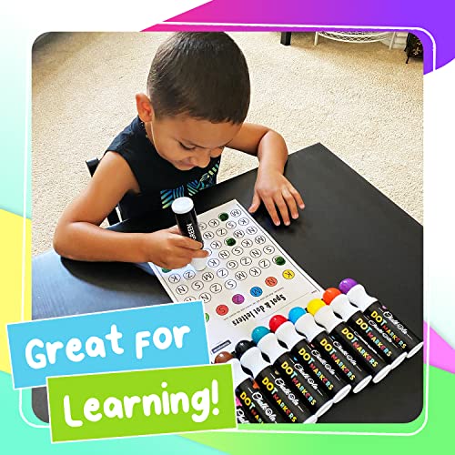 Chalkola 10 Washable Dot Markers for Toddlers - Paint Dotters, Bingo Markers Daubers | Dot Art Markers for Kids & Preschool, Dabbers Dot Paint Marker | Dot Markers for Kids with Free Activity Book