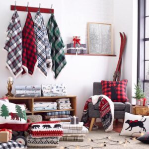 Eddie Bauer - King Blanket, Reversible Sherpa Fleece Bedding, Soft & Cozy Home Decor (Mountain Village Red, King)