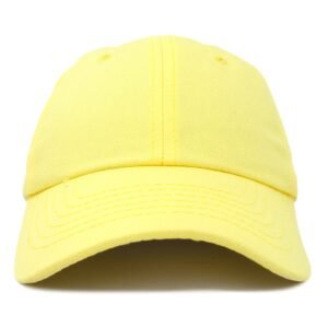 DALIX Baseball Cap Dad Hat Plain Men Women Cotton Adjustable Blank Yellow