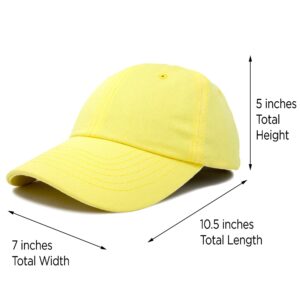 DALIX Baseball Cap Dad Hat Plain Men Women Cotton Adjustable Blank Yellow