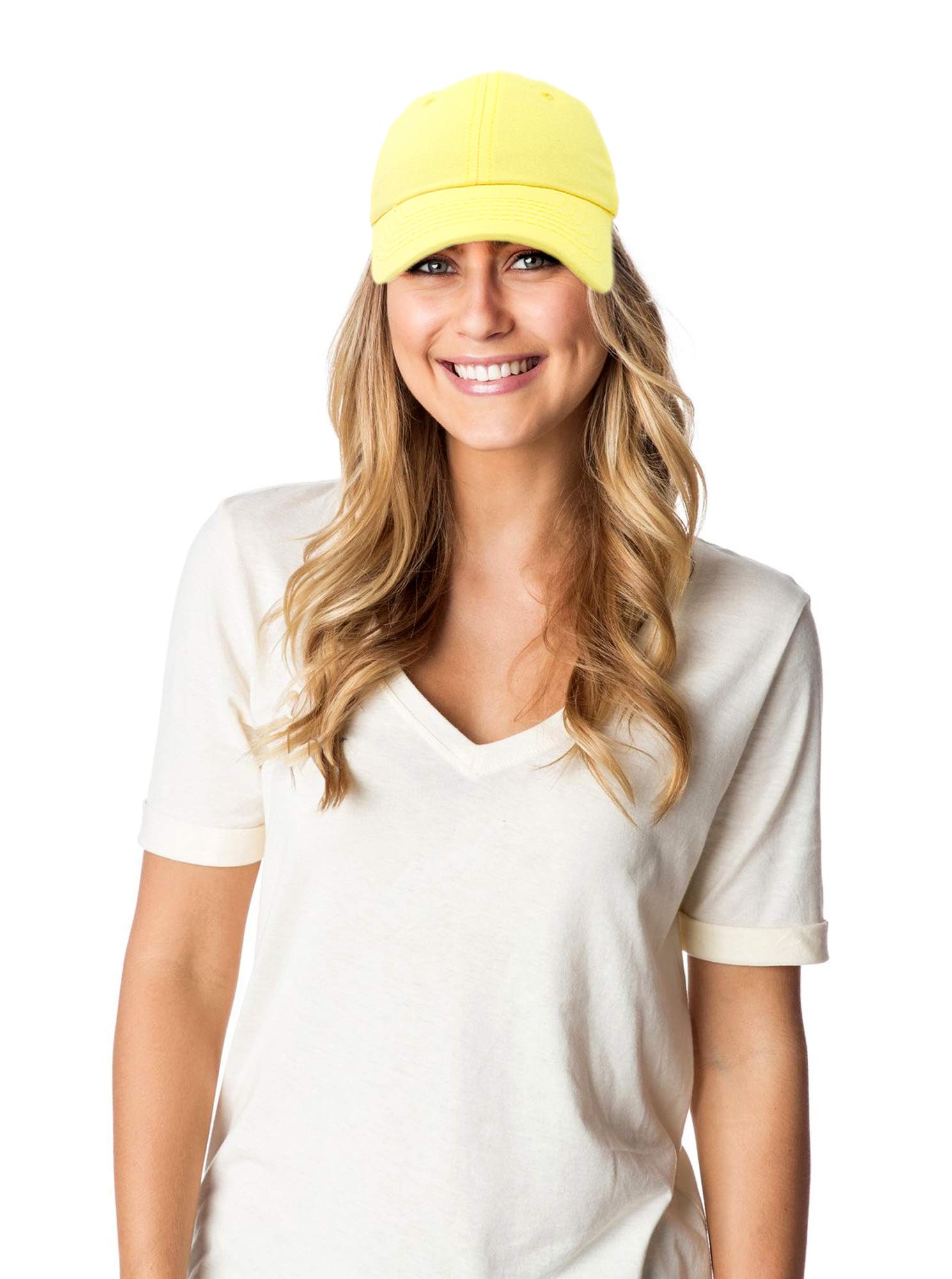 DALIX Baseball Cap Dad Hat Plain Men Women Cotton Adjustable Blank Yellow