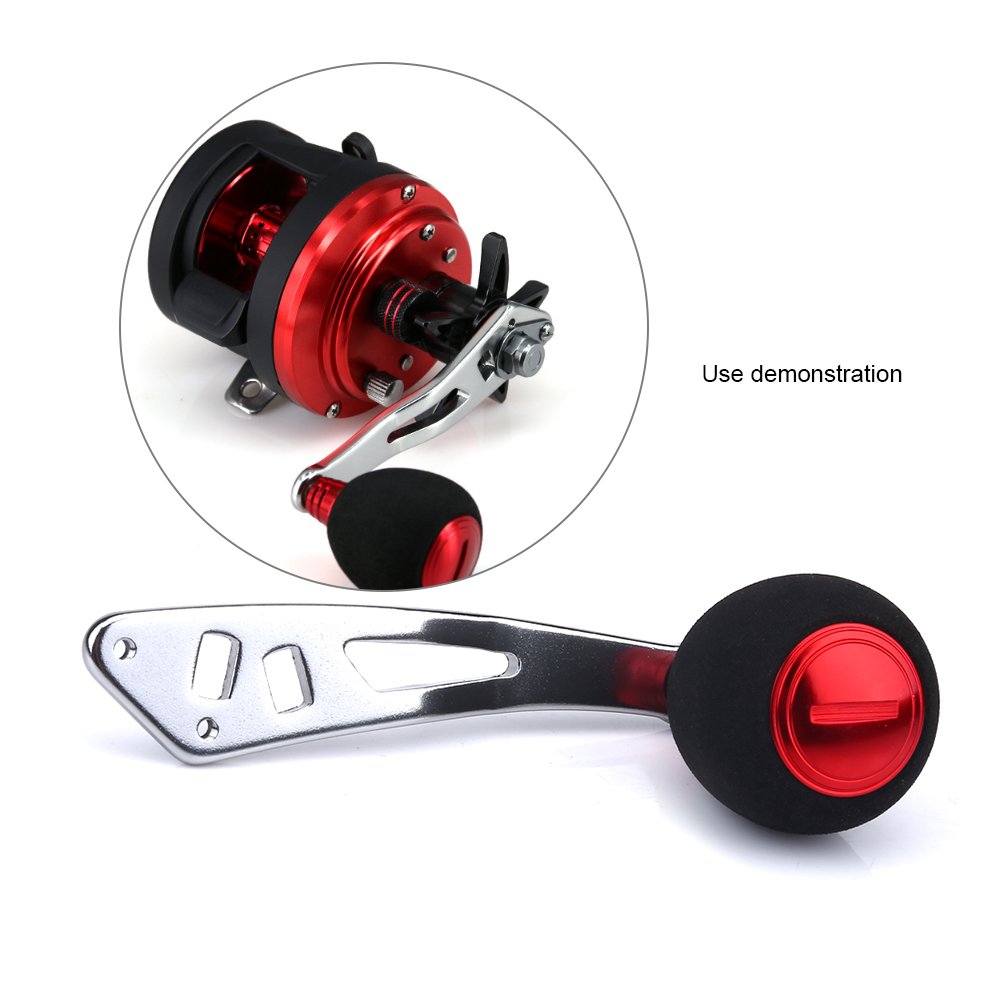 Fishing Reel Handle,Fishing Reel Power Handle Knob Reel Replacement Parts,Aluminum Alloy Fishing Reel Rocker Knobs for Baitcasting Spinning Tackle Tools(Red)