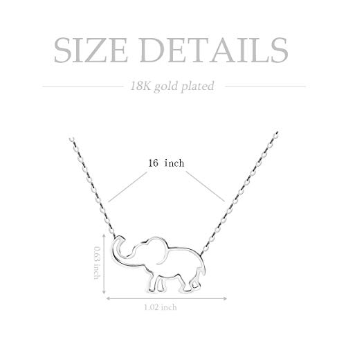 VAttract Good Luck Elephant Jewelry Necklace Silver Charm Pendant Necklaces for Women and Teen Girls Birthday Gifts Adjustable 16 Inch