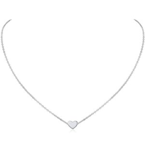 ChicSilver 925 Sterling Silver Necklace for Women Tiny Small Heart Necklace Endlessness Love Dainty Necklace - 16"