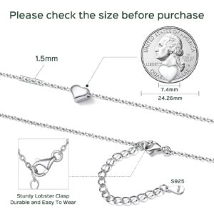 ChicSilver 925 Sterling Silver Necklace for Women Tiny Small Heart Necklace Endlessness Love Dainty Necklace - 16"