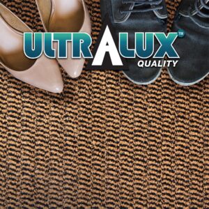 ULTRALUX Indoor Door Mat 31" x 47" Non-Slip Vinyl Backed Entry Rug Doormat, Brown Absorbent Dirt Trapper Entrance Mat, Front Door Welcome Mat, Inside Entry Rug