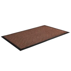 ULTRALUX Premium Indoor Outdoor Door Mat 35” x 59” Absorbent, Strong, Non-Slip Entry Rug Heavy Duty Rubber Backed Doormat, Brown Dirt Barrier Entrance Mat