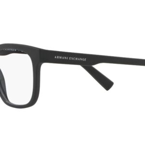 A|X ARMANI EXCHANGE Men's AX3050 Square Prescription Eyeglass Frames, Matte Black/Demo Lens, 53 mm