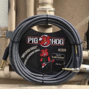 Pig Hog PCH10AGR Right-Angle 1/4" to 1/4" Amplifier Grill Guitar Instrument Cable, 10 Feet