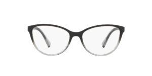 a|x armani exchange women's ax3053 square prescription eyeglass frames, black/transparent smoke/demo lens, 53 mm