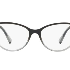 A|X ARMANI EXCHANGE Women's AX3053 Square Prescription Eyeglass Frames, Black/Transparent Smoke/Demo Lens, 53 mm