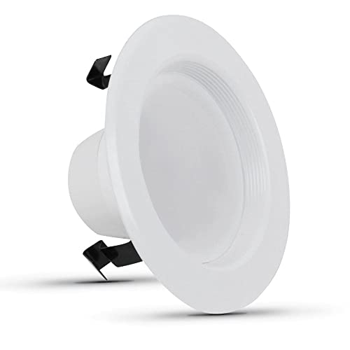 Feit Electric 4 inch LED Recessed Downlight - Baffle Trim - Standard E26 Adapter - 2700K Soft White - Dimmable- 50W Equivalent - 45 Year Life - 650 Lumen, 6-Pack, LEDR4B/927CA/MP/6