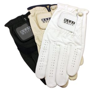 wolff 3-pack womens leather golf gloves worn on right hand large