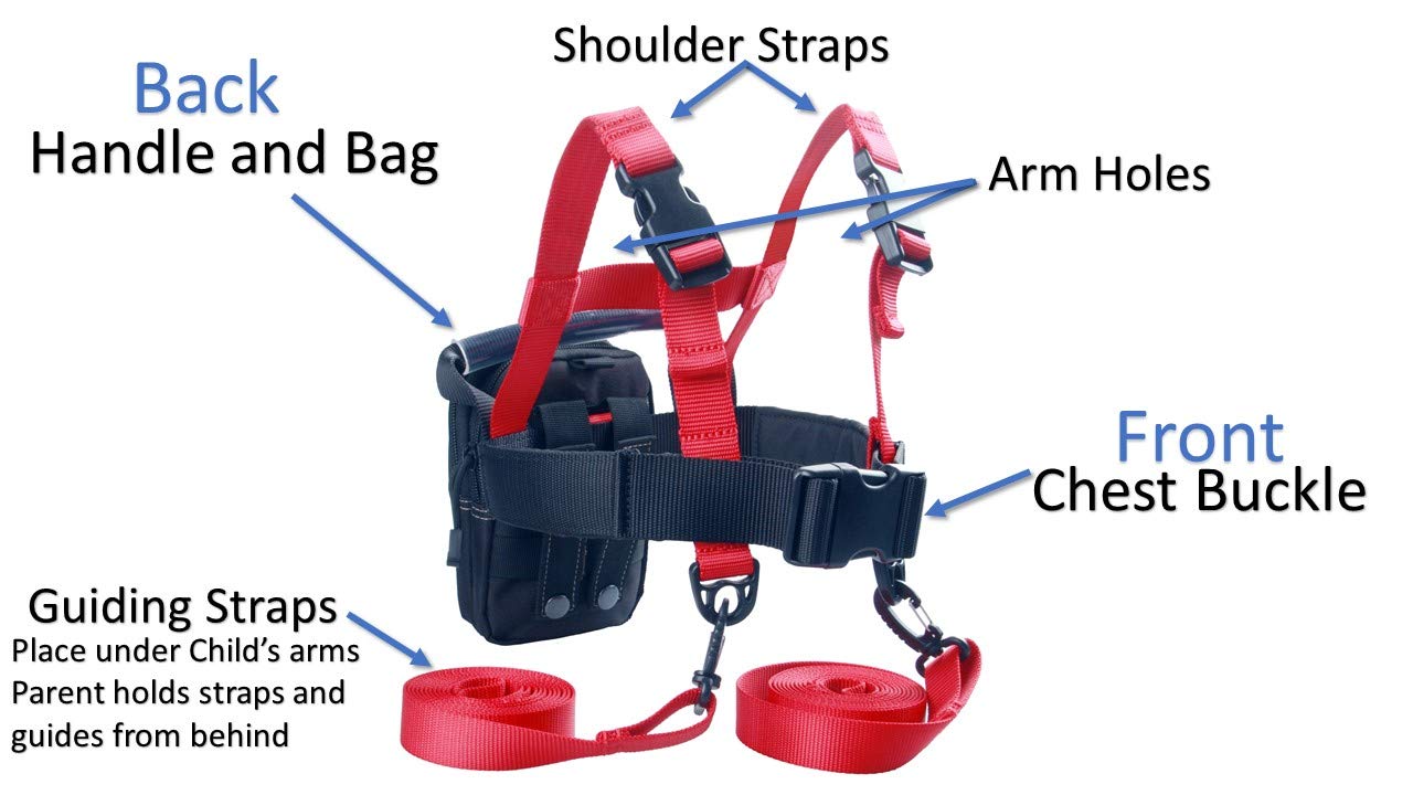 GSM Brands Ski Trainer Harness with Leash for Teaching Kids Skiing Safely