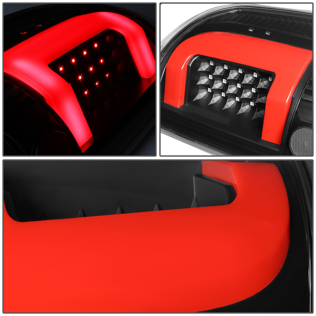 DNA MOTORING TL-F15004-LED-RD3D-BK-G2 LED 3D Tail Light Assembly Driver & Passenger Side [Compatible with 04-08 Ford F150 Lobo]