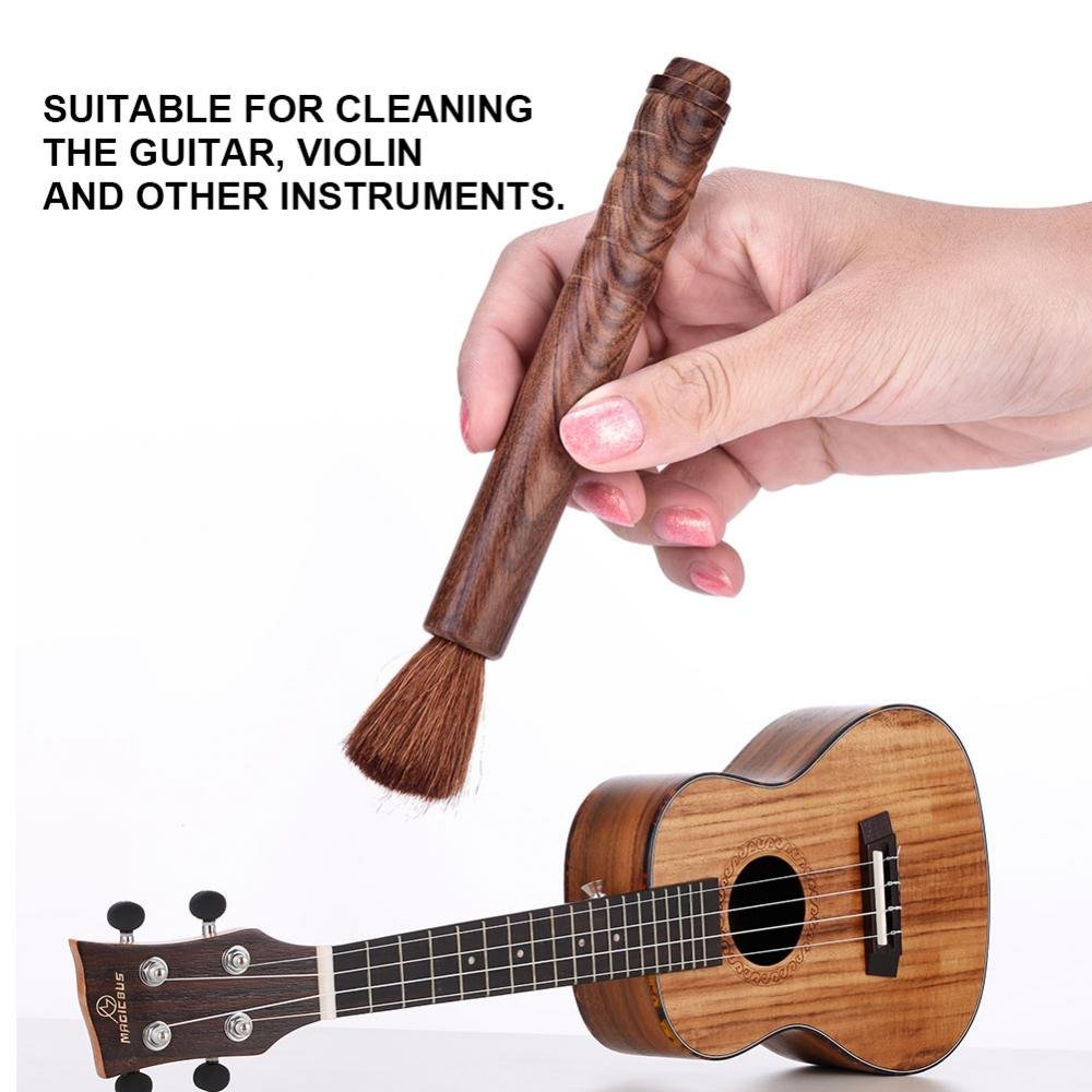 Guitar Cleaner Brush, High End Wool Brush Musical Instrument Cleaning Tool Violin Rosin Cleaner (Rosewood)