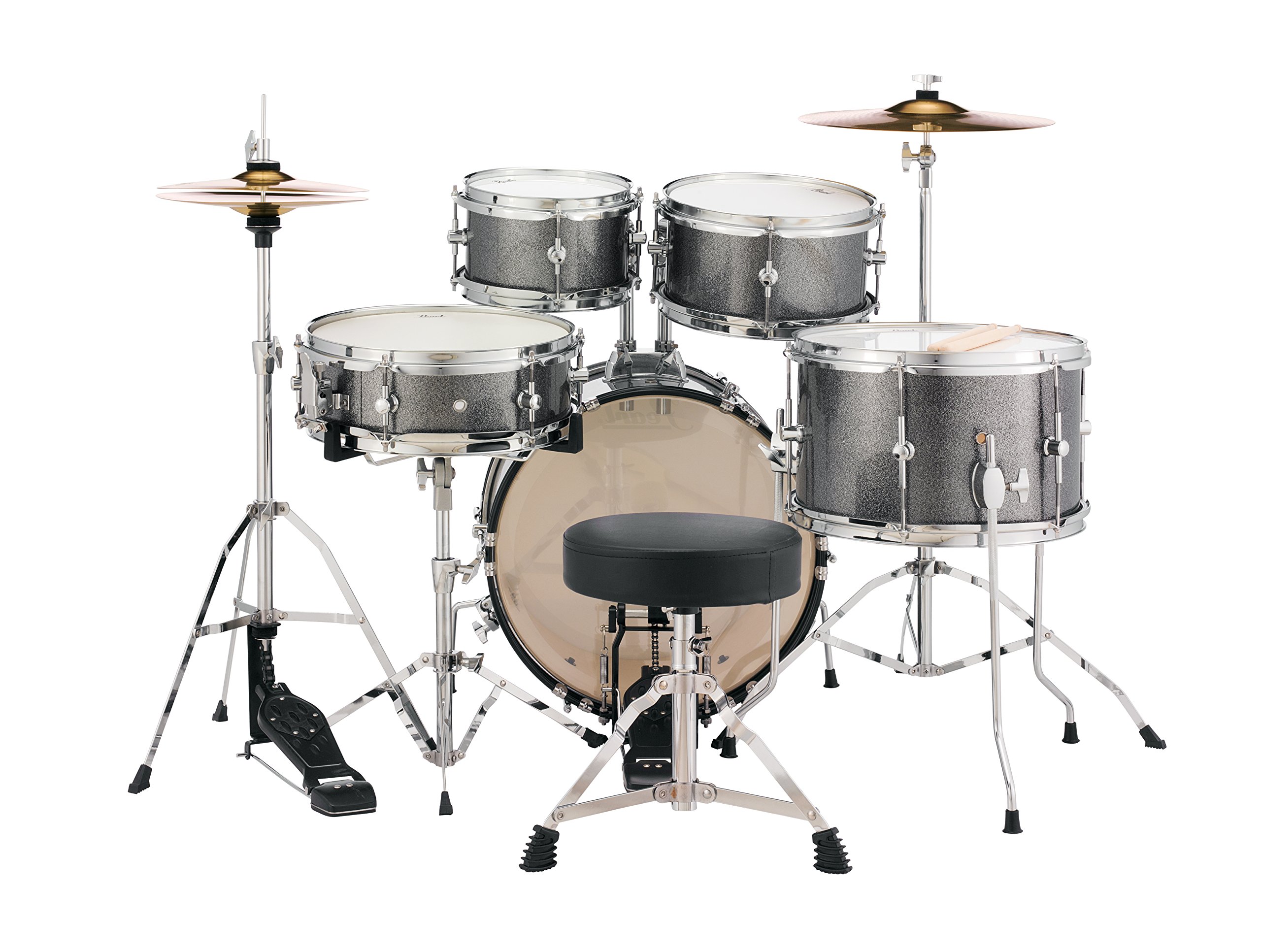 Pearl Roadshow Jr. 5 Piece Drum Set with Hardware and Cymbals, Gindstone Sparkle (RSJ465C/C708)