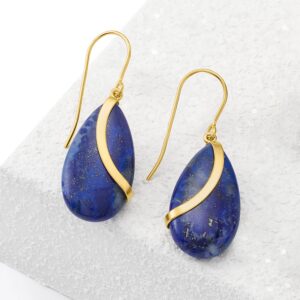 Ross-Simons Lapis and 14kt Yellow Gold Teardrop Earrings