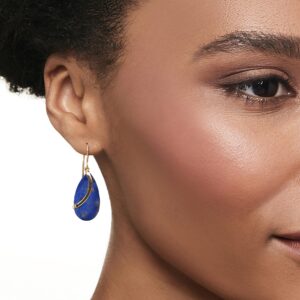 Ross-Simons Lapis and 14kt Yellow Gold Teardrop Earrings