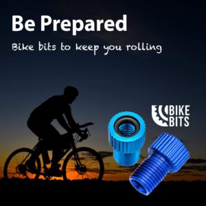 Bike Bits Presta Valve Adapter - Convert Presta to Schrader - French/UK to US - Inflate Tire Using Standard Pump or Air Compressor (5 Pack) (Sky Blue)