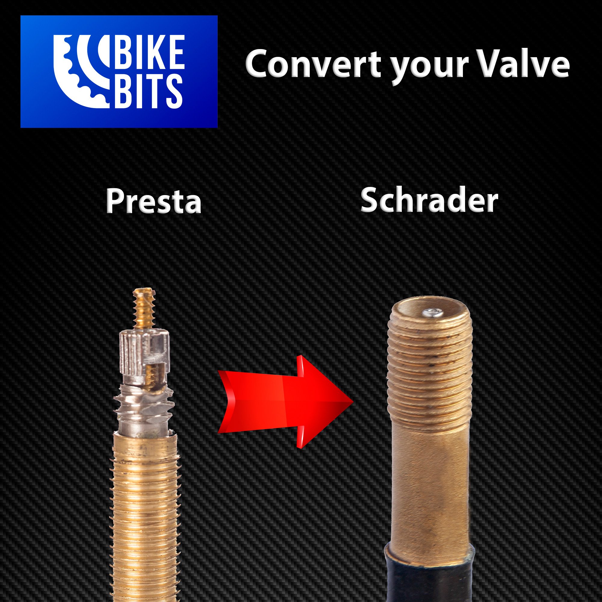 Bike Bits Presta Valve Adapter - Convert Presta to Schrader - French/UK to US - Inflate Tire Using Standard Pump or Air Compressor (5 Pack) (Sky Blue)