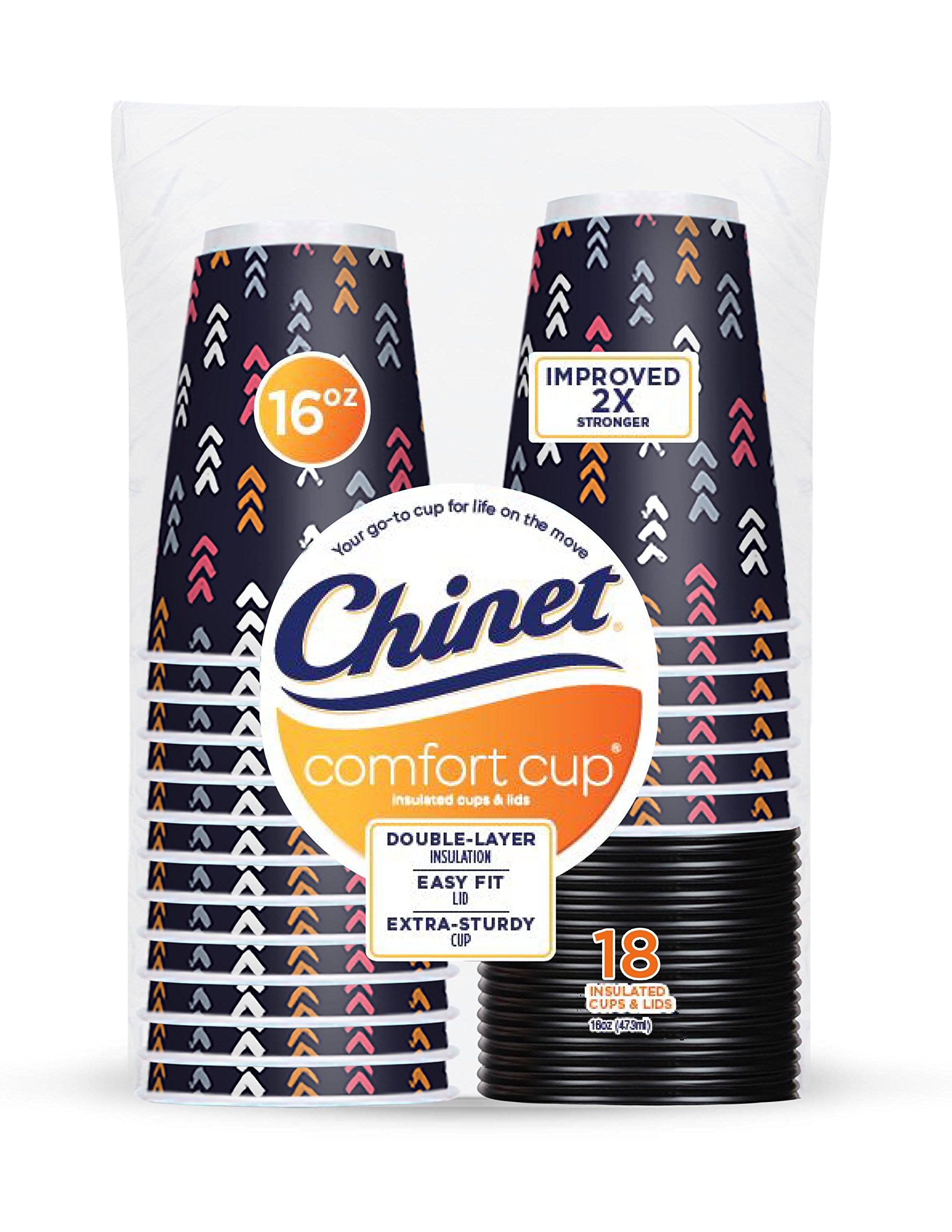 Chinet Comfort-Cup 108 Count Double-Wall Hot Cups & Lids, 16 Ounce