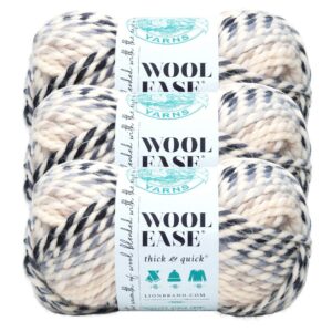 (3 pack) lion brand yarn 640-609 wool-ease thick and quick yarn, moonlight