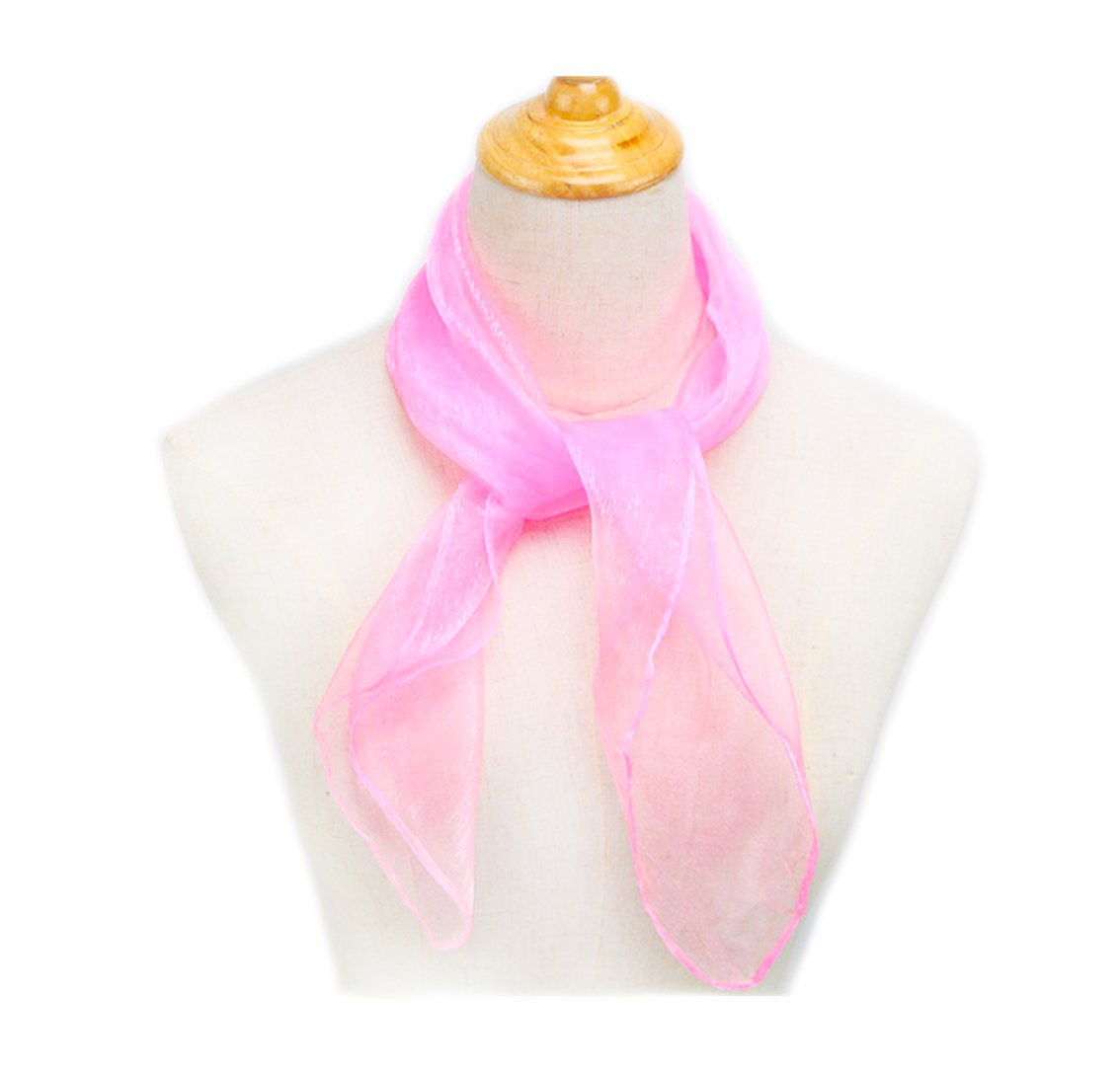 GCFIYPP 1950s Square Chiffon Scarf Sheer Square Neck Head Scarfs for Women,girls (Pink)