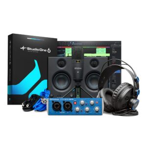 presonus audiobox studio ultimate bundle complete recording kit with studio monitors and studio one artist and ableton live lite daw recording software