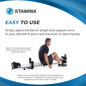 Stamina Inline Back Stretch Bench with Cervical Traction - Back Decompression, Neck Stretcher for Tension Relief - Up to 250 lbs Weight Capacity