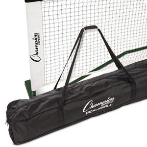 champion sports portable pickleball net: regulation size pickle ball net system - easy assembly pickleball nets with carry bag - 22’ wide x 36” tall