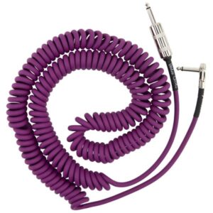 Fender Hendrix Voodoo Child Coiled Instrument Cable, Straight/Angle, Purple, 30ft