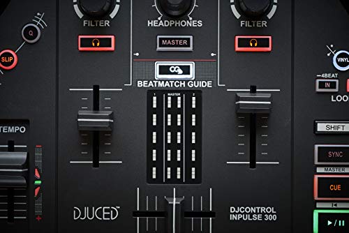 Hercules DJ Control Inpulse 300 | 2 Channel USB Controller, with Beatmatch Guide, DJ Academy and Full DJ Software DJUCED Included