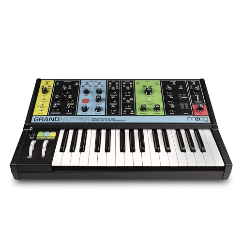 MOOG Grandmother Semi-Modular Analog Keyboard Synthesizer with 32 Keys, Built-In Arpeggiator, Sequencer and Spring Reverb Tank