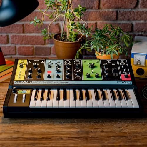 MOOG Grandmother Semi-Modular Analog Keyboard Synthesizer with 32 Keys, Built-In Arpeggiator, Sequencer and Spring Reverb Tank