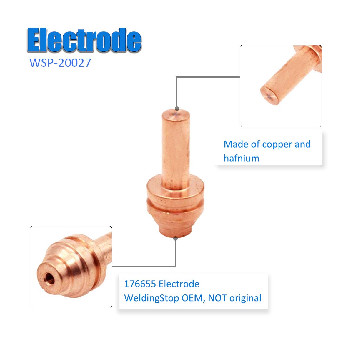 WeldingStop 176655 176656 Kit for Miller Spectrum 375 X-treme Plasma Cutter ICE-25C ICE-27C Torch WS OEMed consumables (NOT Spectrum 375 X-treme Cutter with XT30 torch)