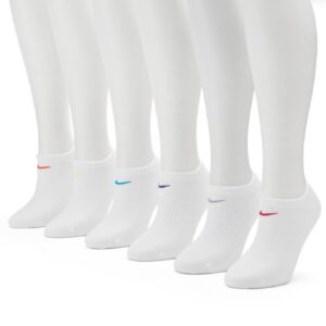 nike women's 6-pack no-show performance socks (white)