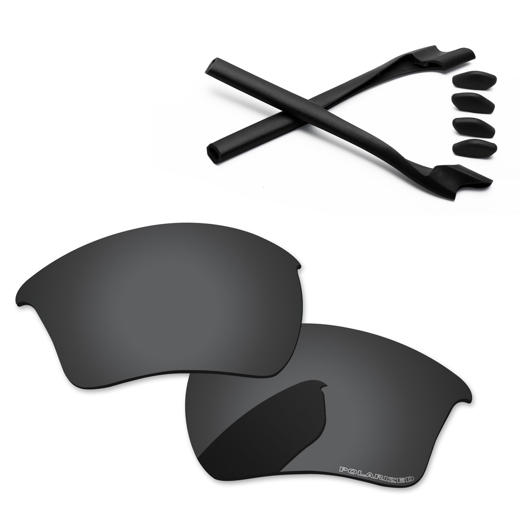 PapaViva Replacement Lenses for Oakley Half Jacket 2.0 OO9144 Sunglass Solid Black Polarized