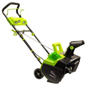 earthwise sn74022 22" 40v cordless electric snow thrower, (4.0ah battery & charger included)