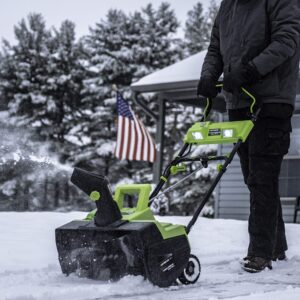 Earthwise SN74022 22" 40V Cordless Electric Snow Thrower, (4.0AH Battery & Charger Included)