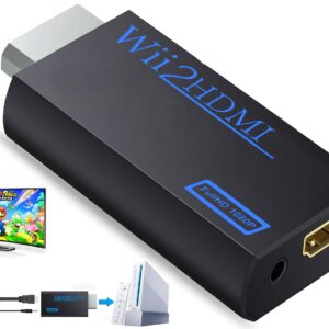 sartyee Wii Hdmi Converter Adapter, Wii 2 to Hdmi 1080P Connector Output Video 3.5mm Audio - Supports All Wii Display Modes, Black