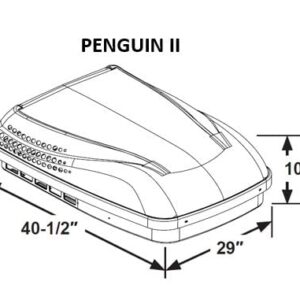 Dometic Penguin II Rooftop Air Conditioner - Low Profile 11K BTU, Black Single or Multi Zone AC Unit for RVs - Ducted or Non-Ducted Application w/Rib-Reinforced Base Pan and R410A Refrigerant