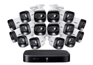 lorex 1080p hd 16-channel 2tb security system with 16 1080p hd indoor outdoor security cameras, advanced person/vehicle detection, active deterrence, and smart home compatibility