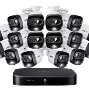 Lorex 1080p HD 16-Channel 2TB Security System with 16 1080p HD Indoor Outdoor Security Cameras, Advanced Person/Vehicle Detection, Active Deterrence, and Smart Home Compatibility