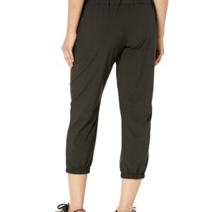 Amazon Essentials Women's Performance Stretch Woven Crop Jogger Pant, Black, Large